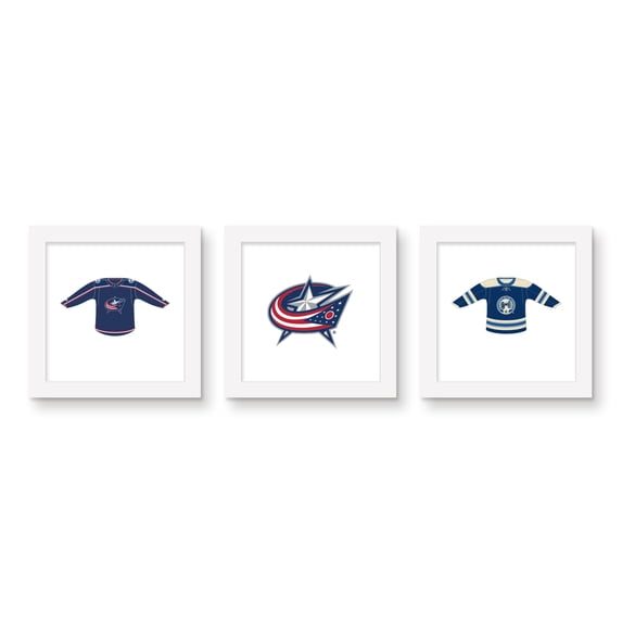 Gallery Pops NHL Columbus Blue Jackets - Jersey Wall Art Bundle (3-Pack)