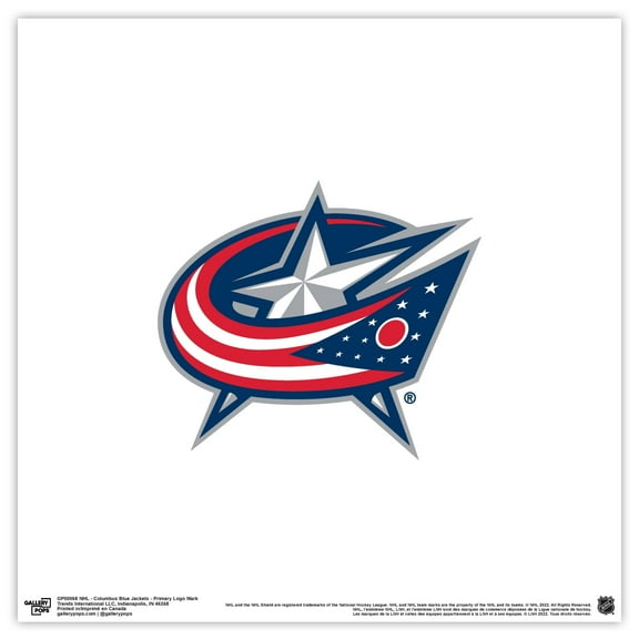 Gallery Pops NHL Columbus Blue Jackets - Primary Logo Mark Wall Art, Unframed Version, 12" x 12"