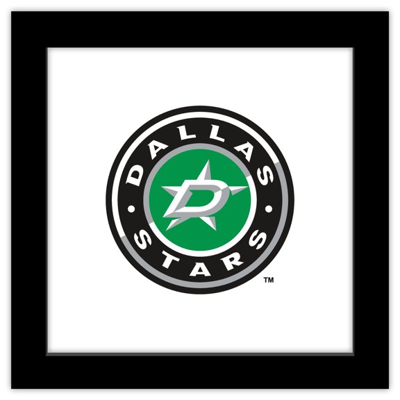 Gallery Pops NHL Dallas Stars - Secondary Logo Mark Wall Art, Black Framed Version, 12" x 12"