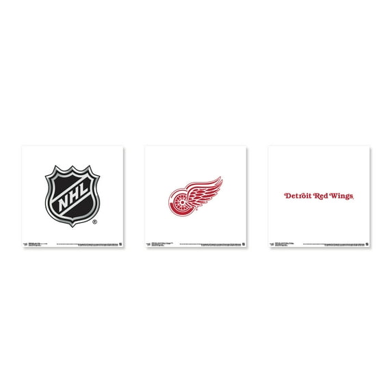 Gallery Pops NHL Detroit Red Wings - Team Wall Art Bundle (3-Pack), Unframed Version, 12" x 12"