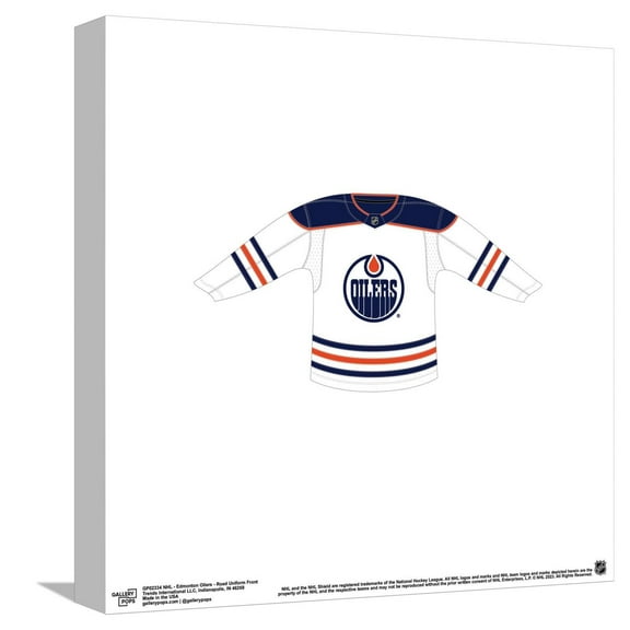 Gallery Pops NHL - Edmonton Oilers - Road Uniform Front Canvas Wall Art, Unframed Version, 12" x 12"