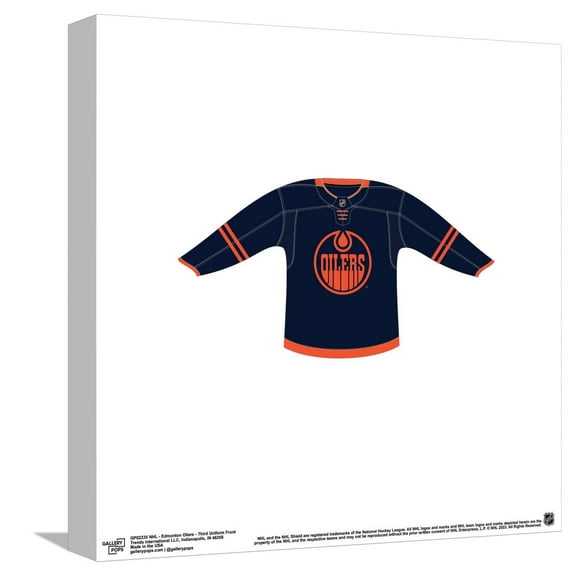 Gallery Pops NHL - Edmonton Oilers - Third Uniform Front Canvas Wall Art, Unframed Version, 12" x 12"