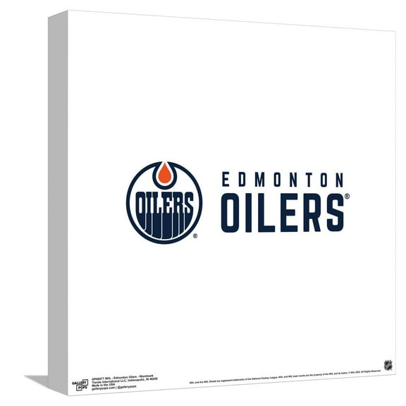 Gallery Pops NHL Edmonton Oilers - Wordmark Canvas Wall Art, Unframed Version, 12" x 12"