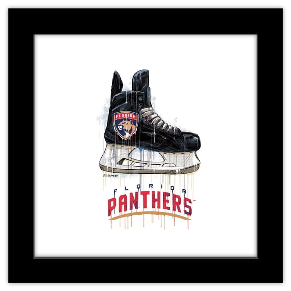 Gallery Pops NHL Florida Panthers - Drip Skate Wall Art, Black Framed Version, 12" x 12"