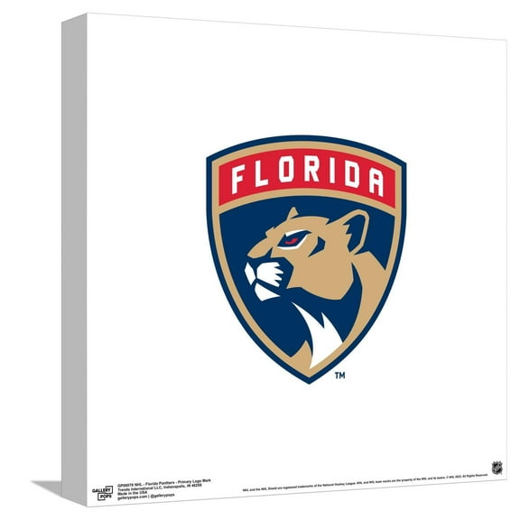 Gallery Pops NHL Florida Panthers - Primary Logo Mark Canvas Wall Art, Unframed Version, 12" x 12"