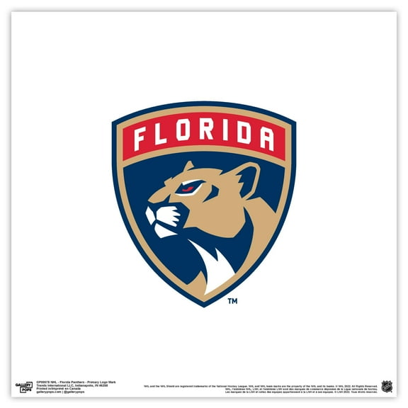 Gallery Pops NHL Florida Panthers - Primary Logo Mark Wall Art, Unframed Version, 12" x 12"