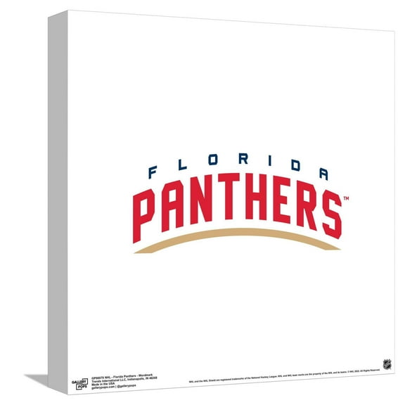 Gallery Pops NHL Florida Panthers - Wordmark Canvas Wall Art, Unframed Version, 12" x 12"