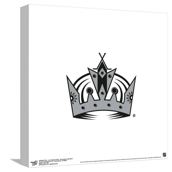 Gallery Pops NHL Los Angeles Kings - Secondary Logo Mark Canvas Wall Art, Unframed Version, 12" x 12"
