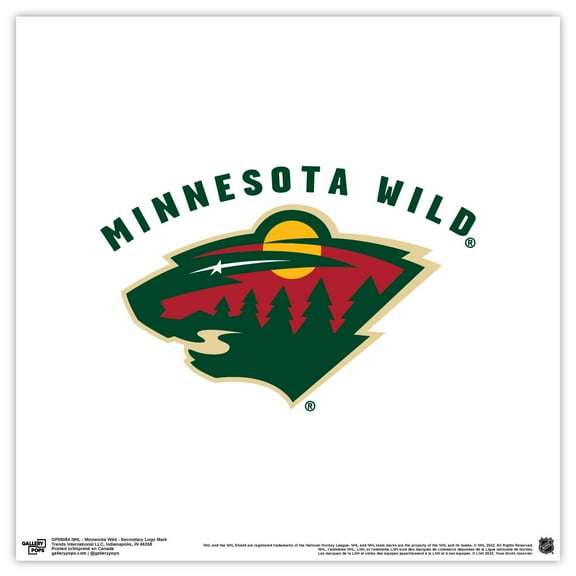 Gallery Pops NHL Minnesota Wild - Secondary Logo Mark Wall Art, Unframed Version, 12" x 12"