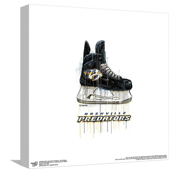 Gallery Pops NHL Nashville Predators - Drip Skate Canvas Wall Art, Unframed Version, 12" x 12"