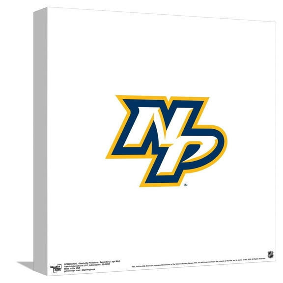 Gallery Pops NHL Nashville Predators - Secondary Logo Mark Canvas Wall Art, Unframed Version, 12" x 12"