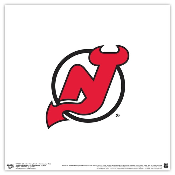 Gallery Pops NHL New Jersey Devils - Primary Logo Mark Wall Art, Unframed Version, 12" x 12"