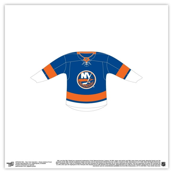 Gallery Pops NHL - New York Islanders - Home Uniform Front Wall Art, Unframed Version, 12" x 12"