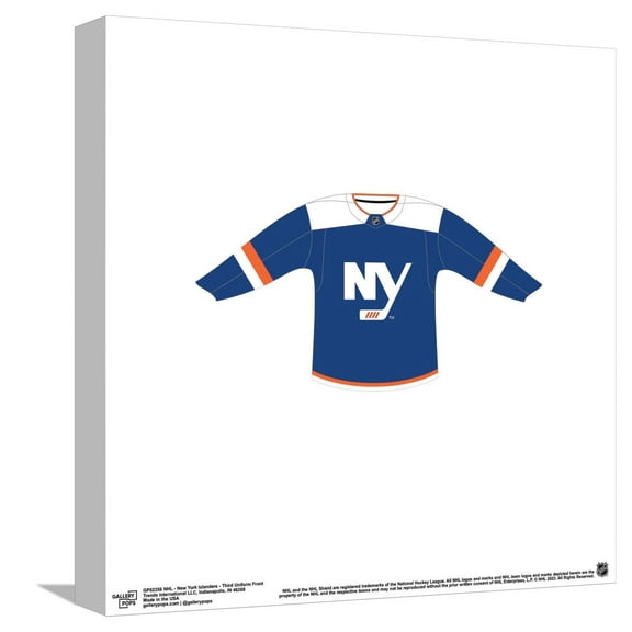 Gallery Pops NHL - New York Islanders - Third Uniform Front Canvas Wall Art, Unframed Version, 12" x 12"