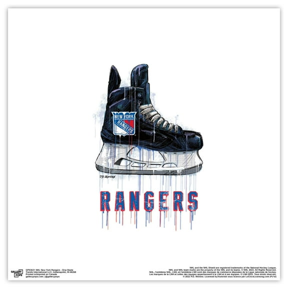 Gallery Pops NHL New York Rangers - Drip Skate Wall Art, Unframed Version, 12" x 12"