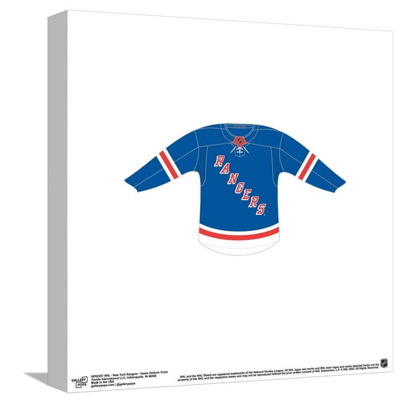 Gallery Pops NHL - New York Rangers - Home Uniform Front Canvas Wall Art, Unframed Version, 12" x 12"