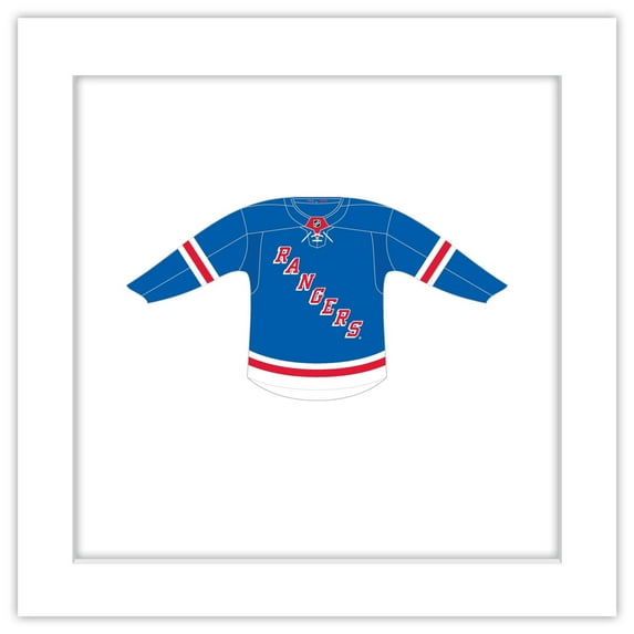 Gallery Pops NHL - New York Rangers - Home Uniform Front Wall Art, White Framed Version, 12" x 12"