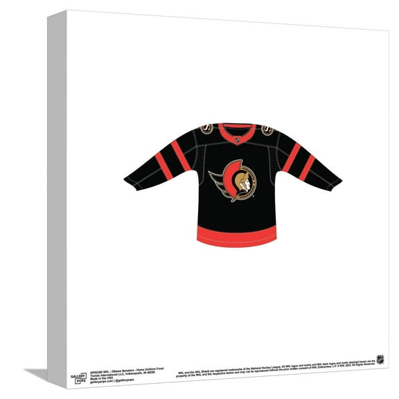 Gallery Pops NHL - Ottawa Senators - Home Uniform Front Canvas Wall Art, Unframed Version, 12" x 12"