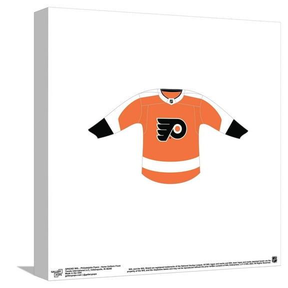 Gallery Pops NHL - Philadelphia Flyers - Home Uniform Front Canvas Wall Art, Unframed Version, 12" x 12"