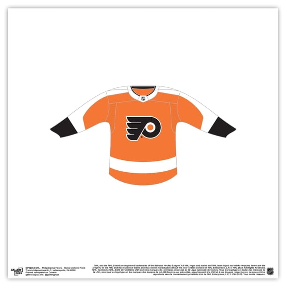 Gallery Pops NHL - Philadelphia Flyers - Home Uniform Front Wall Art, Unframed Version, 12" x 12"