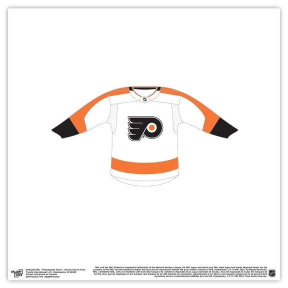 Gallery Pops NHL - Philadelphia Flyers - Road Uniform Front Wall Art, Unframed Version, 12" x 12"