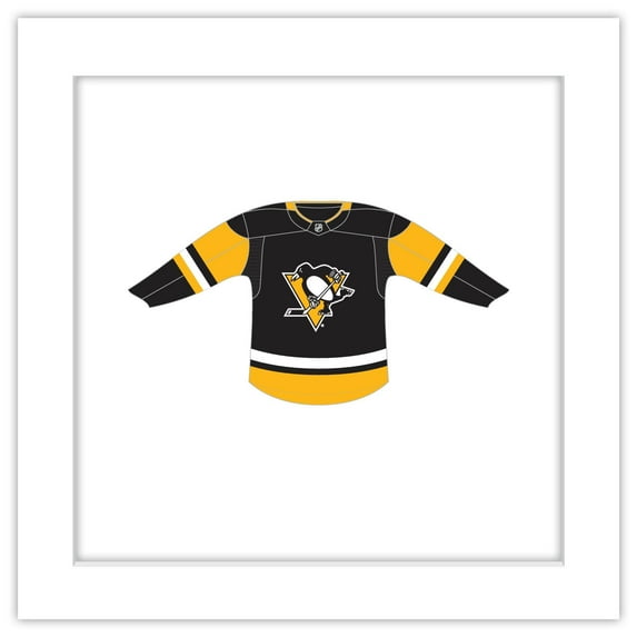Gallery Pops NHL - Pittsburgh Penguins - Home Uniform Front Wall Art, White Framed Version, 12" x 12"
