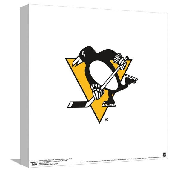Gallery Pops NHL Pittsburgh Penguins - Primary Logo Mark Canvas Wall Art, Unframed Version, 12" x 12"