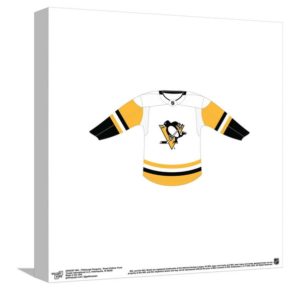 Gallery Pops NHL - Pittsburgh Penguins - Road Uniform Front Canvas Wall Art, Unframed Version, 12" x 12"
