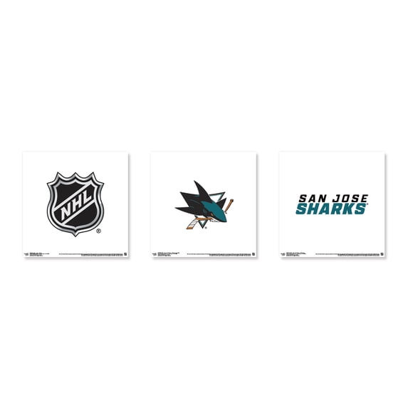Gallery Pops NHL San Jose Sharks - Team Wall Art Bundle (3-Pack), Unframed Version, 12" x 12"