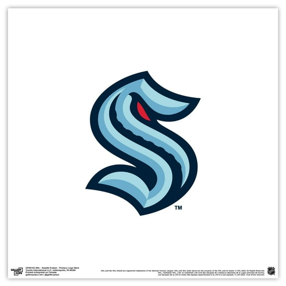 Gallery Pops NHL Seattle Kraken - Primary Logo Mark Wall Art, Unframed Version, 12" x 12"