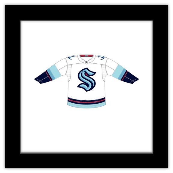 Gallery Pops NHL - Seattle Kraken - Road Uniform Front Wall Art, Black Framed Version, 12" x 12"
