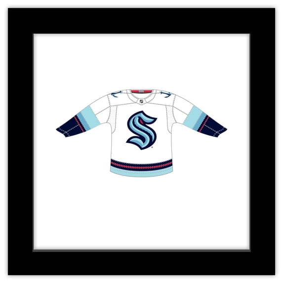 Gallery Pops NHL - Seattle Kraken - Road Uniform Front Wall Art, Black Framed Version, 12" x 12"