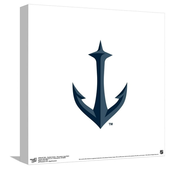 Gallery Pops NHL Seattle Kraken - Secondary Logo Mark Canvas Wall Art, Unframed Version, 12" x 12"