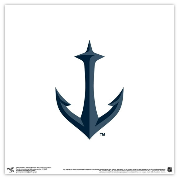 Gallery Pops NHL Seattle Kraken - Secondary Logo Mark Wall Art, Unframed Version, 12" x 12"