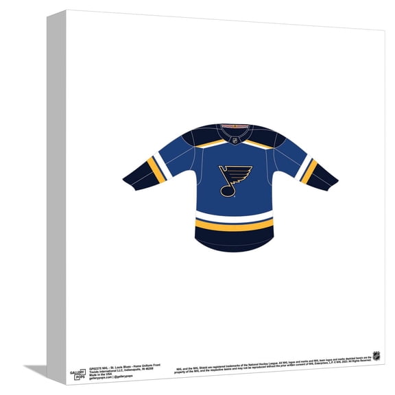 Gallery Pops NHL - St. Louis Blues - Home Uniform Front Canvas Wall Art, Unframed Version, 12" x 12"