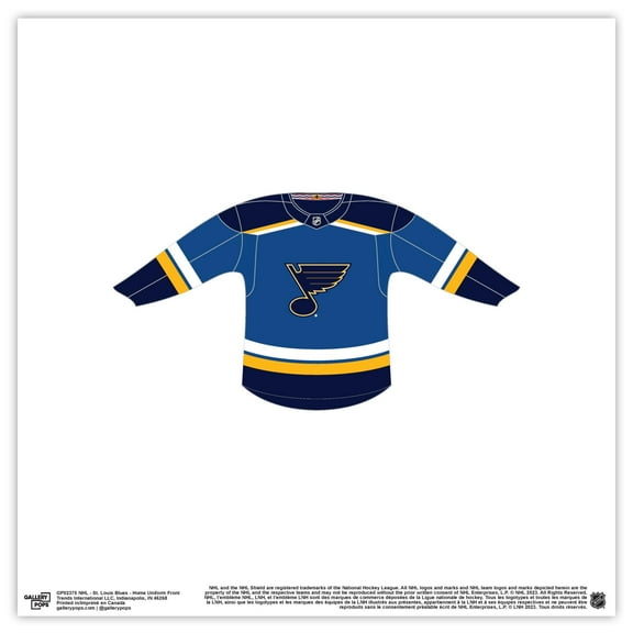 Gallery Pops NHL - St. Louis Blues - Home Uniform Front Wall Art, Unframed Version, 12" x 12"