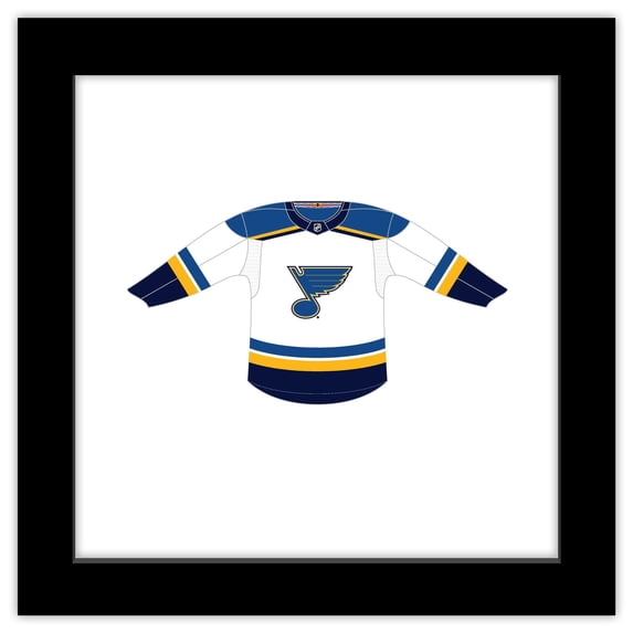Gallery Pops NHL - St. Louis Blues - Road Uniform Front Wall Art, Black Framed Version, 12" x 12"