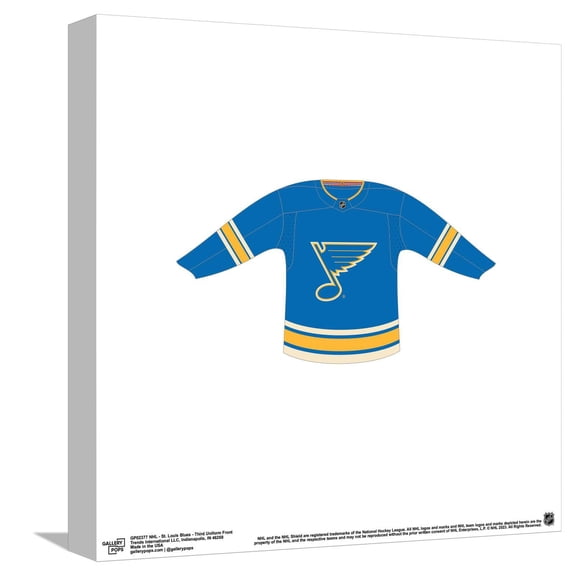 Gallery Pops NHL - St. Louis Blues - Third Uniform Front Canvas Wall Art, Unframed Version, 12" x 12"