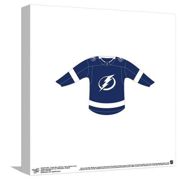 Gallery Pops NHL - Tampa Bay Lightning - Home Uniform Front Canvas Wall Art, Unframed Version, 12" x 12"