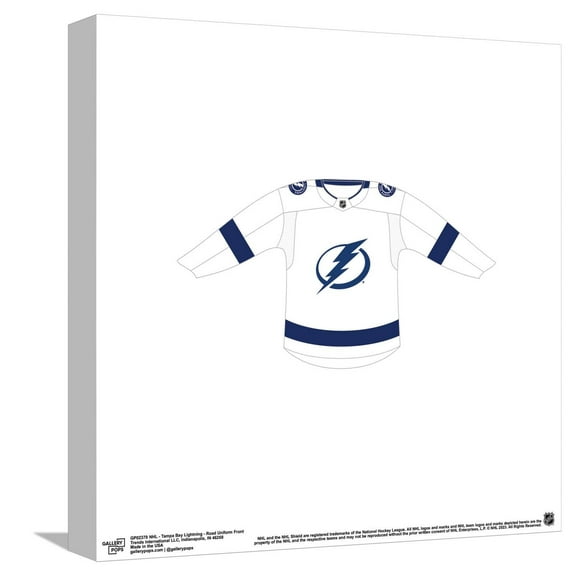 Gallery Pops NHL - Tampa Bay Lightning - Road Uniform Front Canvas Wall Art, Unframed Version, 12" x 12"