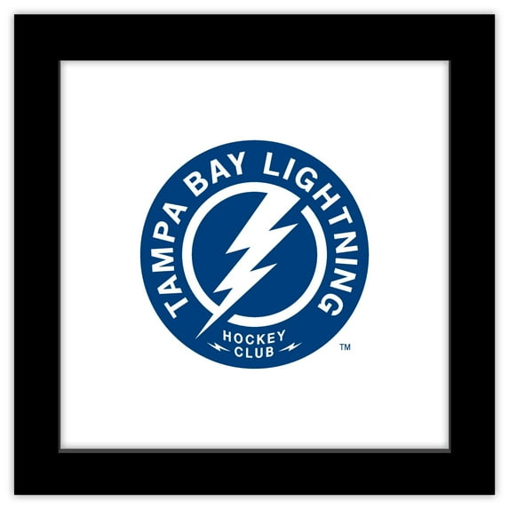 Gallery Pops NHL Tampa Bay Lightning - Secondary Logo Mark Wall Art, Black Framed Version, 12" x 12"