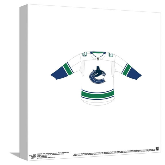 Gallery Pops NHL - Vancouver Canucks - Road Uniform Front Canvas Wall Art, Unframed Version, 12" x 12"