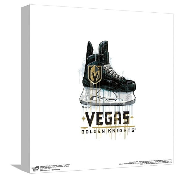 Gallery Pops NHL Vegas Golden Knights - Drip Skate Canvas Wall Art, Unframed Version, 12" x 12"