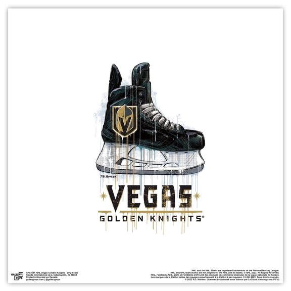 Gallery Pops NHL Vegas Golden Knights - Drip Skate Wall Art, Unframed Version, 12" x 12"