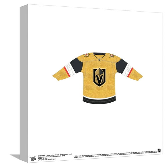 Gallery Pops NHL - Vegas Golden Knights - Home Uniform Front Canvas Wall Art, Unframed Version, 12" x 12"