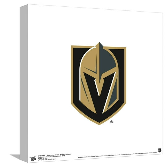 Gallery Pops NHL Vegas Golden Knights - Primary Logo Mark Canvas Wall Art, Unframed Version, 12" x 12"