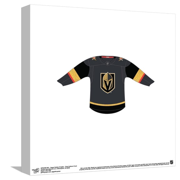 Gallery Pops NHL - Vegas Golden Knights - Third Uniform Front Canvas Wall Art, Unframed Version, 12" x 12"