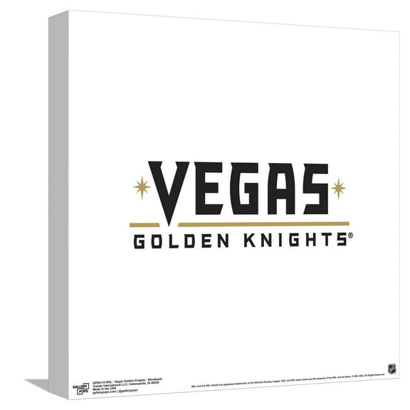 Gallery Pops NHL Vegas Golden Knights - Wordmark Canvas Wall Art, Unframed Version, 12" x 12"