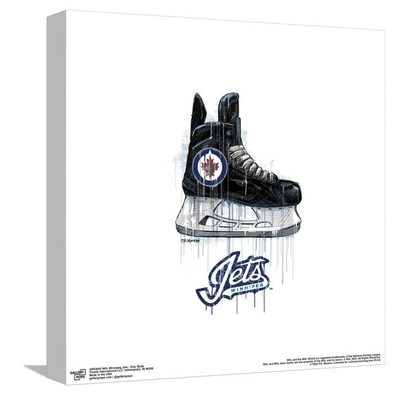 Gallery Pops NHL Winnipeg Jets - Drip Skate Canvas Wall Art, Unframed Version, 12" x 12"