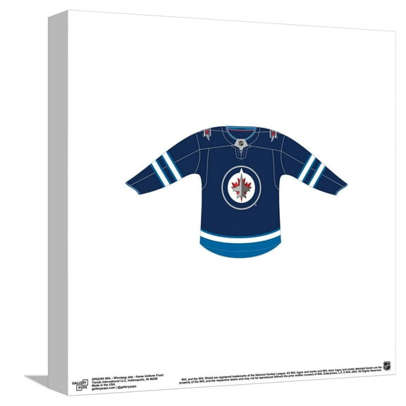 Gallery Pops NHL - Winnipeg Jets - Home Uniform Front Canvas Wall Art, Unframed Version, 12" x 12"